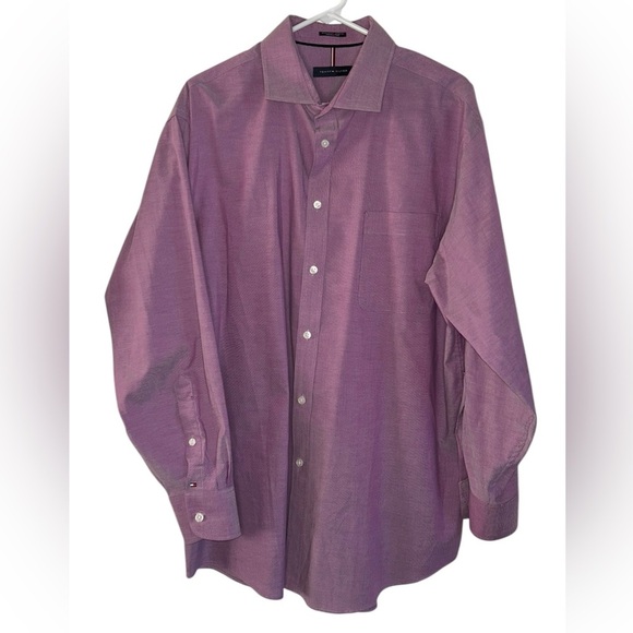 Tommy Hilfiger Wrinkle Free Button Up Shirt Purple Men’s Size XL Regular Fit - Picture 11 of 11